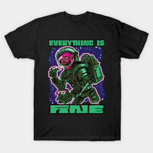 everything is fine zombie astronaut t-shirts